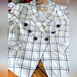 102.Nwt Choosy Plaid Double-Breasted Women's Blazer